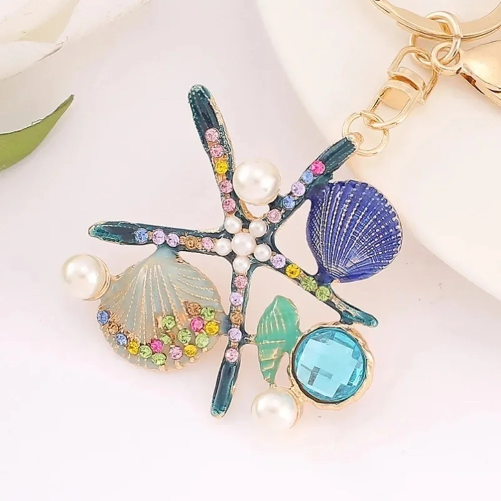 *KERENSA* Gold x Multicolor Fashion Starfish Keychain